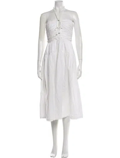 Pre-owned Ulla Johnson Halterneck Midi Length Dress In Neutral