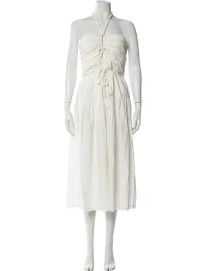Pre-owned Ulla Johnson Halterneck Midi Length Dress In Neutral