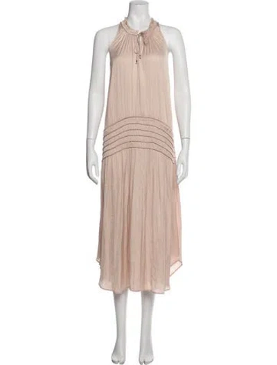 Pre-owned Ulla Johnson Halterneck Midi Length Dress In Neutral