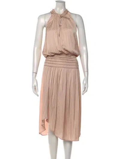 Pre-owned Ulla Johnson Halterneck Midi Length Dress In Neutral