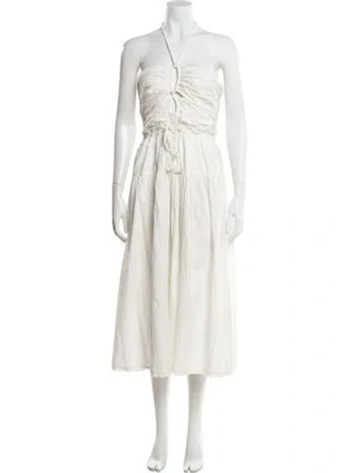 Pre-owned Ulla Johnson Halterneck Midi Length Dress In Neutral