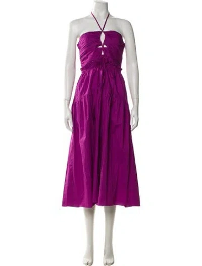 Pre-owned Ulla Johnson Halterneck Midi Length Dress In Purple