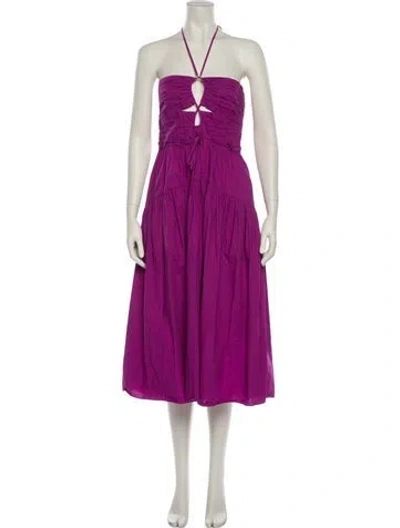 Pre-owned Ulla Johnson Halterneck Midi Length Dress In Purple