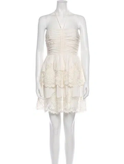 Pre-owned Ulla Johnson Halterneck Mini Dress W/ Tags In Neutral
