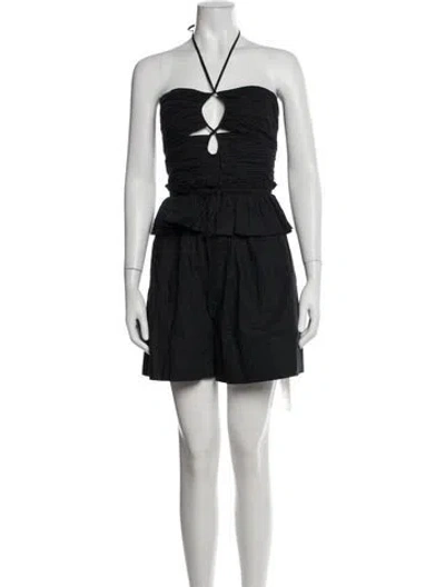 Pre-owned Ulla Johnson Halterneck Romper In Black
