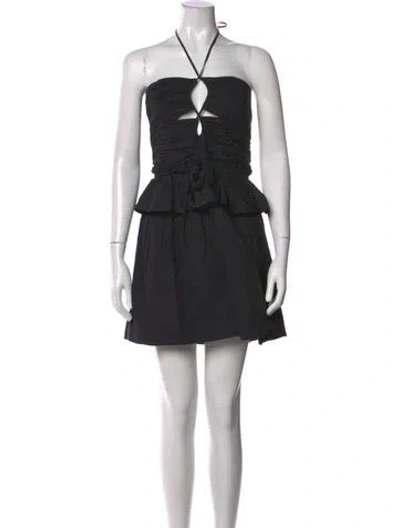 Pre-owned Ulla Johnson Halterneck Romper In Black