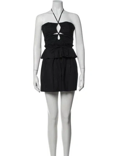 Pre-owned Ulla Johnson Halterneck Romper In Black