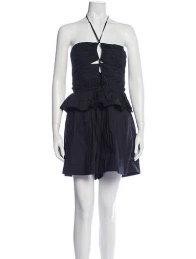 Pre-owned Ulla Johnson Halterneck Romper In Blue