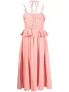 Ulla Johnson Halterneck Ruffled Midi Dress In Pink
