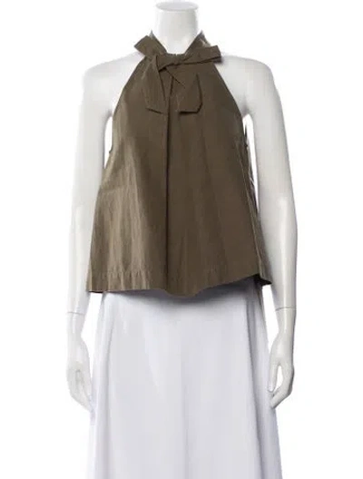 Pre-owned Ulla Johnson Halterneck Sleeveless Blouse In Green