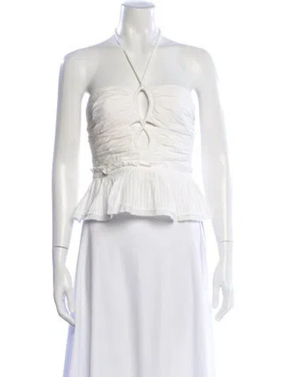Pre-owned Ulla Johnson Halterneck Sleeveless Top In White