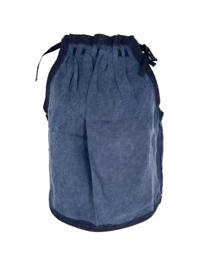 Pre-owned Ulla Johnson Halterneck Top In Blue