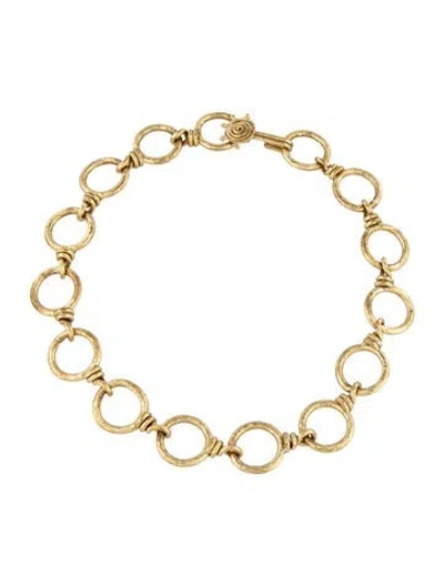 Pre-owned Ulla Johnson Hammered Chain Necklace, 18.25" In Multicolor