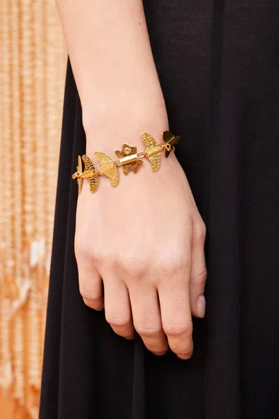 Ulla Johnson Hand Hammered Chain Bracelet In Brass