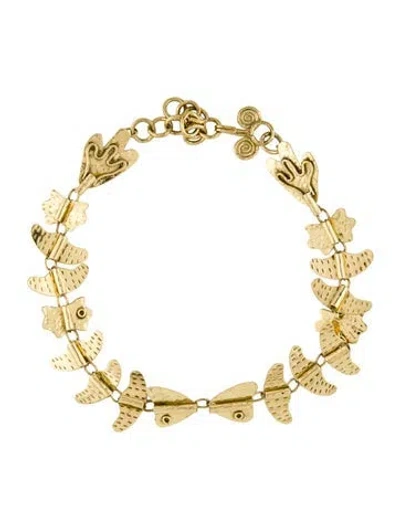 Pre-owned Ulla Johnson Hand Hammered Chain Necklace, 15.5" In Multi