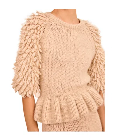 Ulla Johnson Hand-knitted Alpaca Crew Neck Sweater In Orange