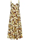 Ulla Johnson Harlan Embellished Printed Cotton-poplin Midi Dress In Multi