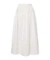 Ulla Johnson Tiered Lace Trim Skirt With Scallop Edge In White