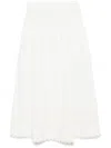 Ulla Johnson Tiered Lace Trim Skirt With Scallop Edge In White