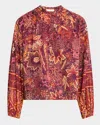 Ulla Johnson Harlowe Floral Long Sleeve Cotton Blend Top In Odessa