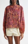 Ulla Johnson Harlowe Floral Long Sleeve Cotton Blend Top In Multi