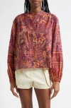 Ulla Johnson Harlowe Floral Long-sleeve Blouse In Odessa