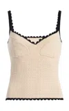 Ulla Johnson Helaine Cropped Knit Cotton Cami Top In Multi