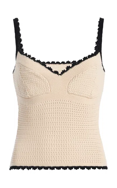 Ulla Johnson Helaine Cropped Knit Cotton Cami Top In Multi