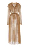 Ulla Johnson Helena Ruffled Sheer Dress In Gold