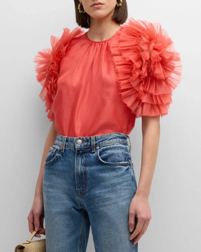 Desert Rose Cotton Ruffle Sleeve Top Desert Rose Cotton Ruffle Sleeve Top