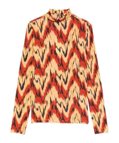 ULLA JOHNSON HIGH-NECK PATTERNED T-SHIRT