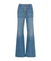 Ulla Johnson Lou Button Fly High-waisted Flared Jeans In Blue