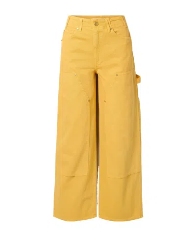 Ulla Johnson The Olympia Cropped High-rise Wide-leg Jeans In Yellow