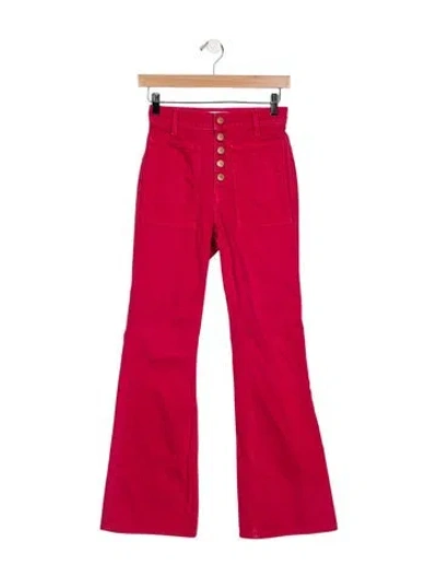 Pre-owned Ulla Johnson High-rise Flared Jeans In Red
