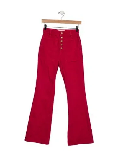 Pre-owned Ulla Johnson High-rise Flared Jeans In Red