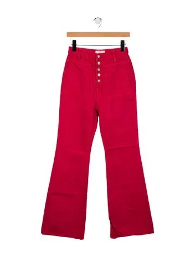 Pre-owned Ulla Johnson High-rise Flared Jeans In Red