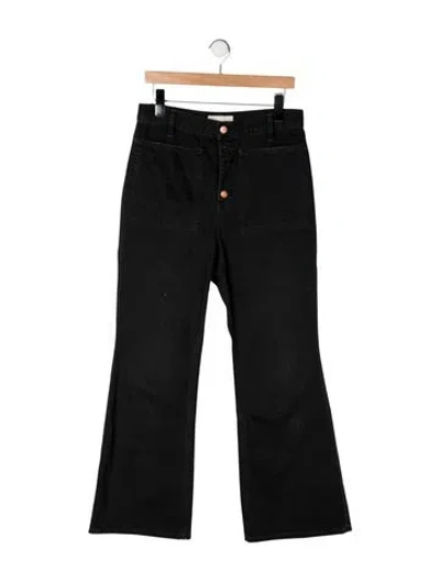 Pre-owned Ulla Johnson High-rise Flared Jeans In Black