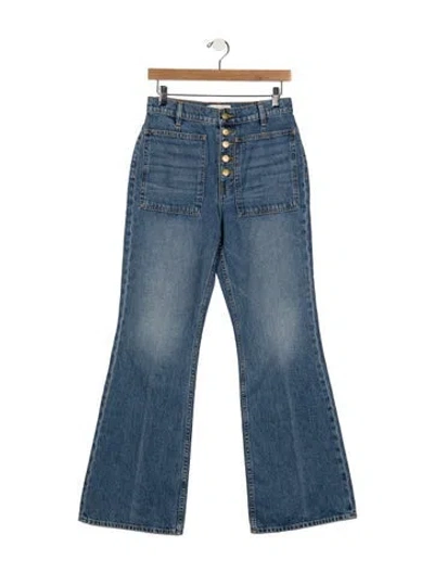 Pre-owned Ulla Johnson High-rise Flared Jeans In Blue