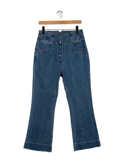 Pre-owned Ulla Johnson High-rise Flared Jeans In Blue