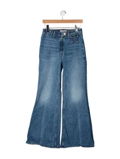 Pre-owned Ulla Johnson High-rise Flared Jeans In Blue