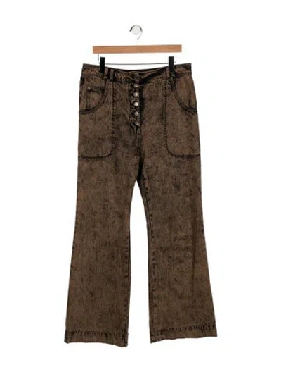 Pre-owned Ulla Johnson High-rise Flared Jeans In Brown