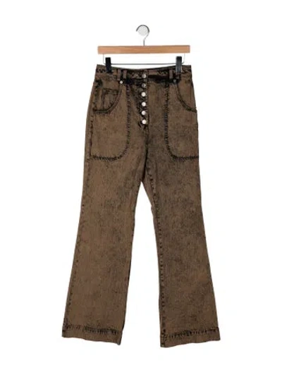 Pre-owned Ulla Johnson High-rise Flared Jeans In Brown