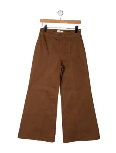 Pre-owned Ulla Johnson High-rise Flared Jeans In Brown