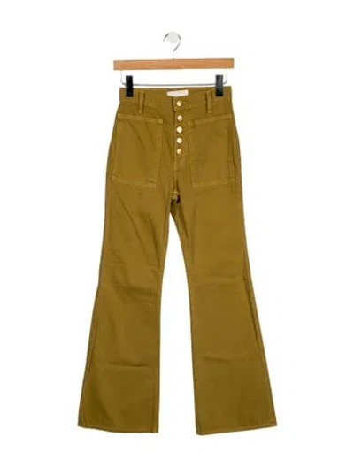 Pre-owned Ulla Johnson High-rise Flared Jeans In Green
