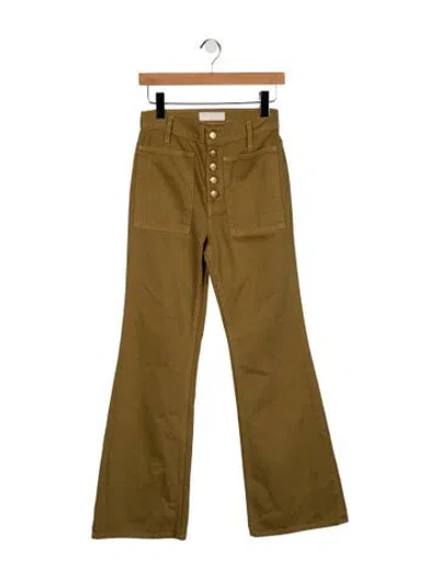 Pre-owned Ulla Johnson High-rise Flared Jeans In Green