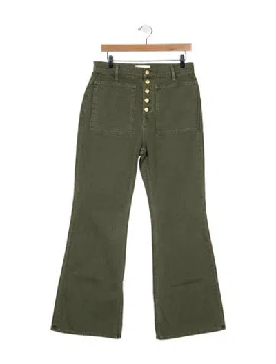 Pre-owned Ulla Johnson High-rise Flared Jeans In Green