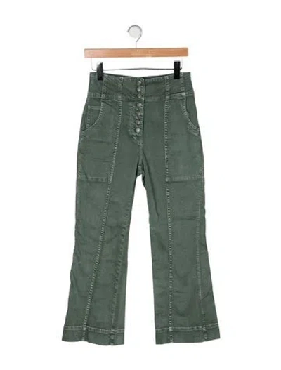 Pre-owned Ulla Johnson High-rise Flared Jeans In Green
