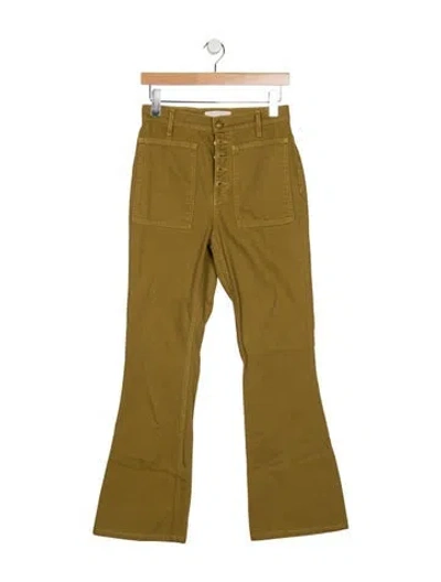 Pre-owned Ulla Johnson High-rise Flared Jeans In Green