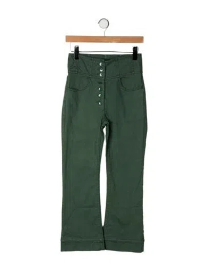 Pre-owned Ulla Johnson High-rise Flared Jeans In Green