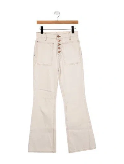 Pre-owned Ulla Johnson High-rise Flared Jeans In Neutral
